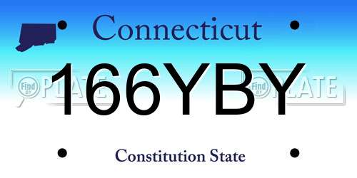 166YBY Connecticut License Plate