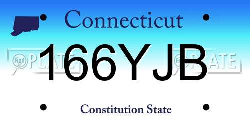 166YJB Connecticut License Plate