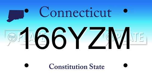 166YZM Connecticut License Plate