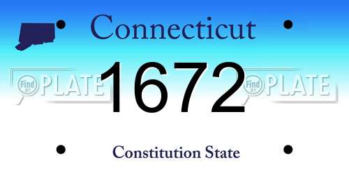 1672 Connecticut License Plate