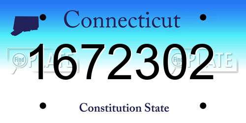 1672302 Connecticut License Plate