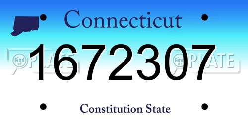 1672307 Connecticut License Plate