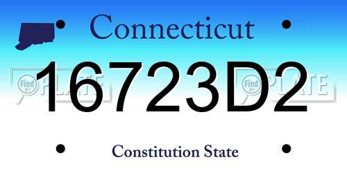16723D2 Connecticut License Plate