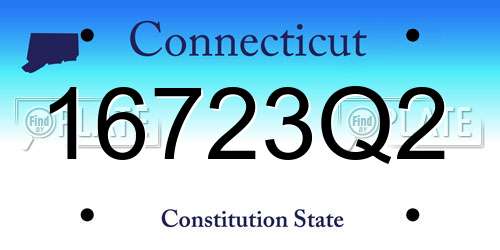 16723Q2 Connecticut License Plate