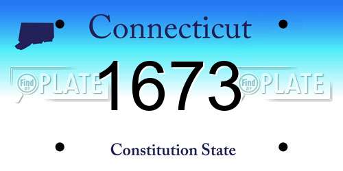 1673 Connecticut License Plate