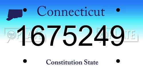 1675249 Connecticut License Plate