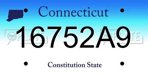 16752A9 Connecticut License Plate