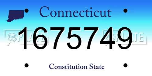 1675749 Connecticut License Plate