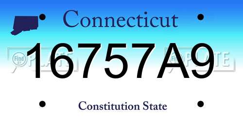 16757A9 Connecticut License Plate