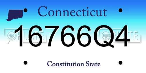 16766Q4 Connecticut License Plate