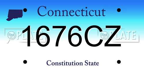 1676CZ Connecticut License Plate