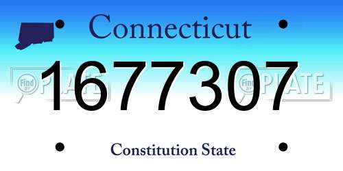 1677307 Connecticut License Plate