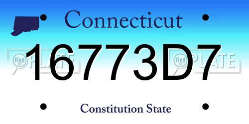 16773D7 Connecticut License Plate