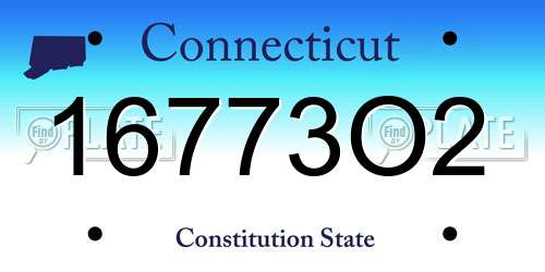 16773O2 Connecticut License Plate