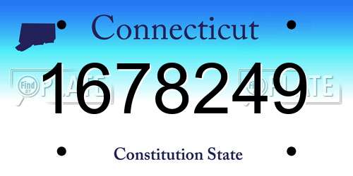 1678249 Connecticut License Plate