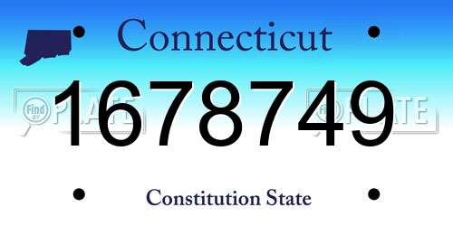 1678749 Connecticut License Plate