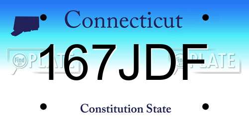 167JDF Connecticut License Plate