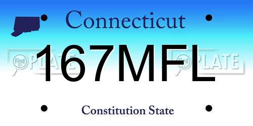 167MFL Connecticut License Plate