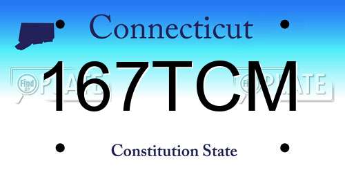 167TCM Connecticut License Plate