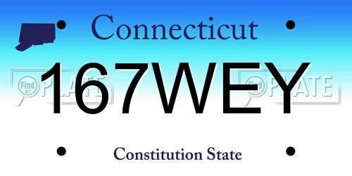 167WEY Connecticut License Plate