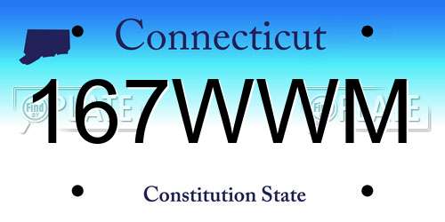 167WWM Connecticut License Plate