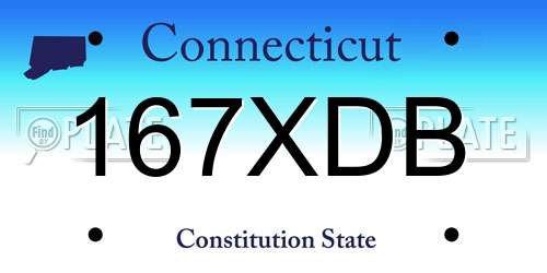 167XDB Connecticut License Plate