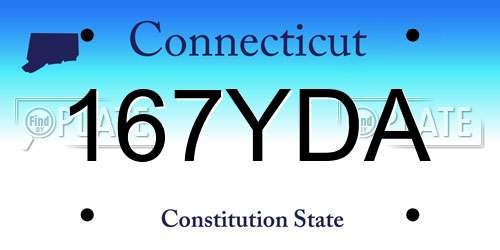 167YDA Connecticut License Plate