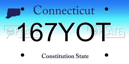 167YOT Connecticut License Plate