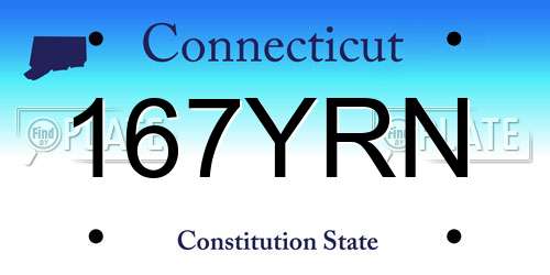 167YRN Connecticut License Plate