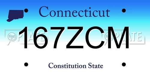 167ZCM Connecticut License Plate