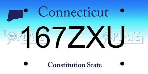 167ZXU Connecticut License Plate