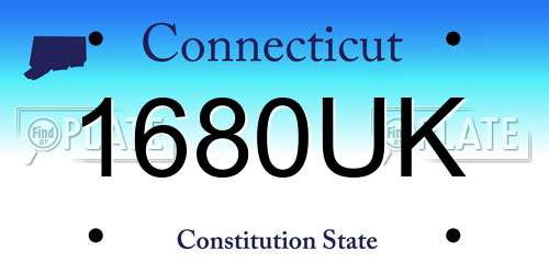 1680UK Connecticut License Plate