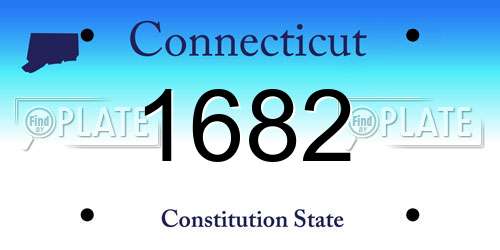 1682 Connecticut License Plate