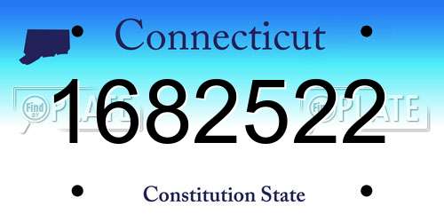 1682522 Connecticut License Plate