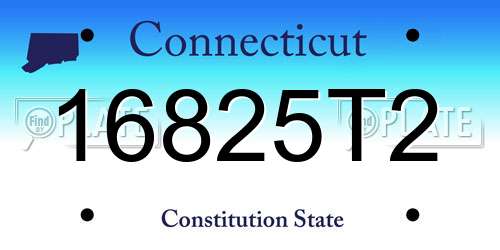 16825T2 Connecticut License Plate