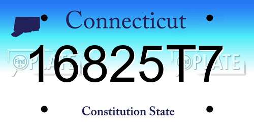 16825T7 Connecticut License Plate