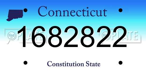 1682822 Connecticut License Plate