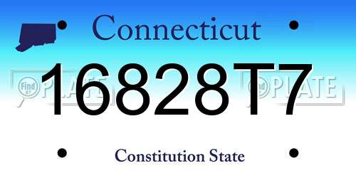 16828T7 Connecticut License Plate