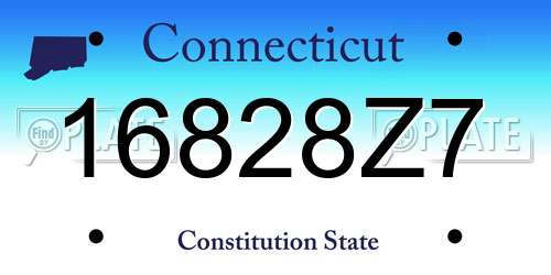 16828Z7 Connecticut License Plate