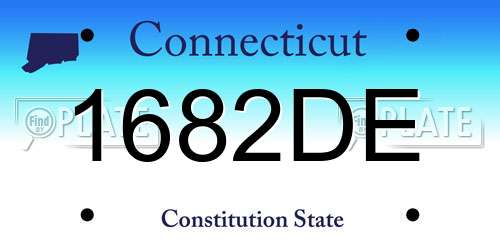 1682DE Connecticut License Plate
