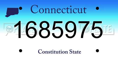 1685975 Connecticut License Plate