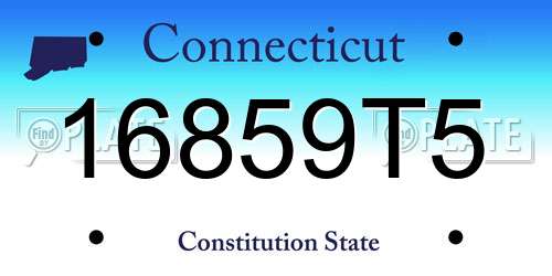 16859T5 Connecticut License Plate