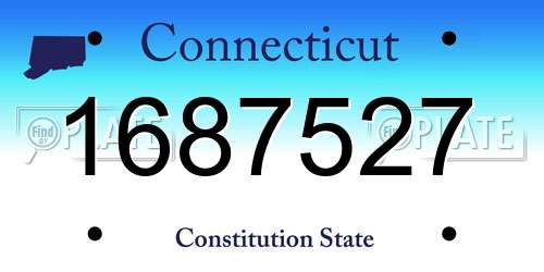 1687527 Connecticut License Plate