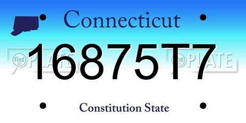 16875T7 Connecticut License Plate