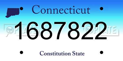 1687822 Connecticut License Plate