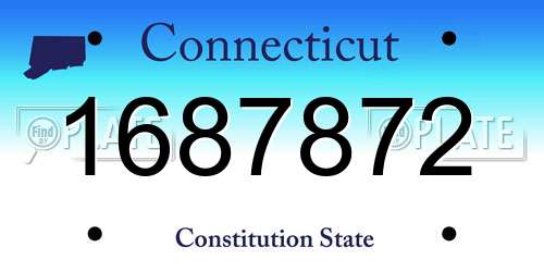 1687872 Connecticut License Plate