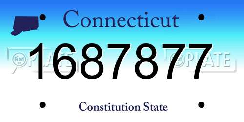 1687877 Connecticut License Plate