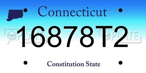 16878T2 Connecticut License Plate