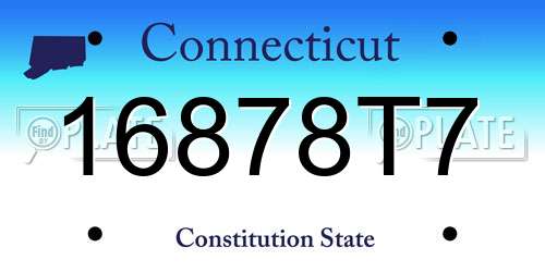 16878T7 Connecticut License Plate