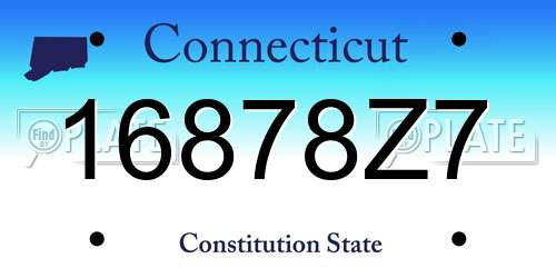 16878Z7 Connecticut License Plate